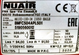 Nuair Eagle MK102 luchtcompressor 230volt (5)